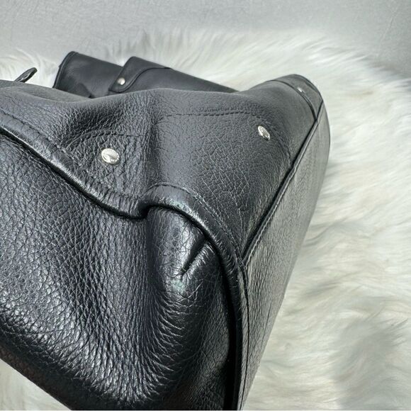 Coach Mickie Pebbled Leather Tote Bag Black - Picture 13 of 13